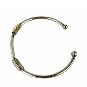 Silver and Gold Tone Open Cuff Bracelet